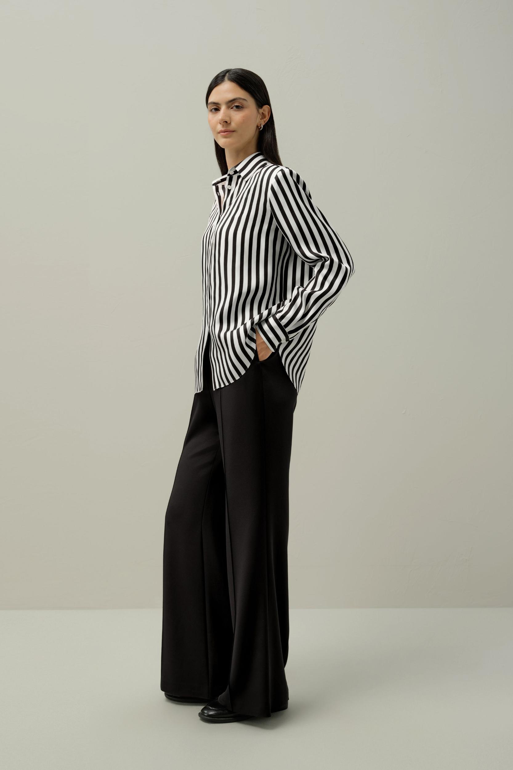 LILYSILK X LYDIA TOMLINSON Audrey Striped Shirt Product Image