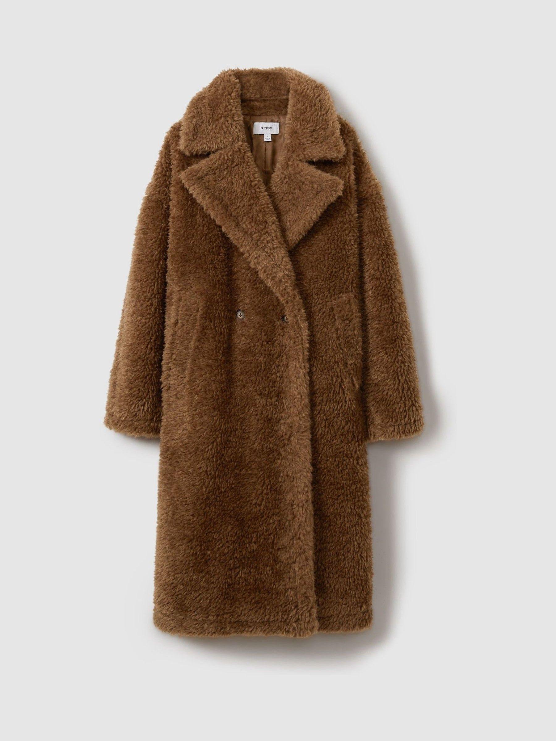 Teddy Coat with Wool in Brown Product Image