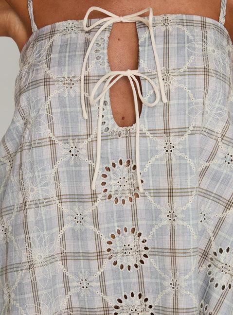 Belong Together Mini Dress Blue Check Product Image