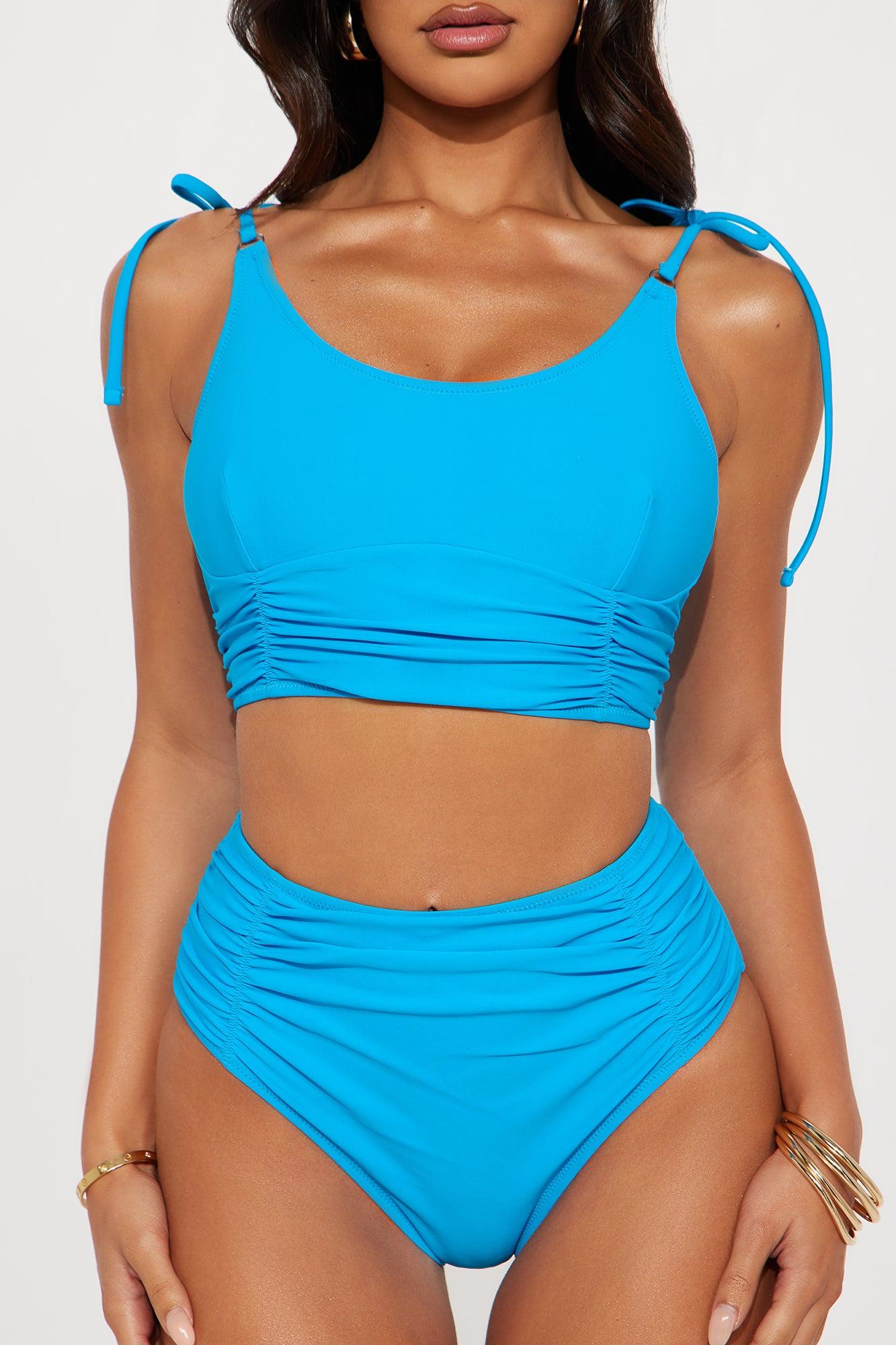 Sandy Castles Ruched 2 Piece Bikini - Teal Product Image