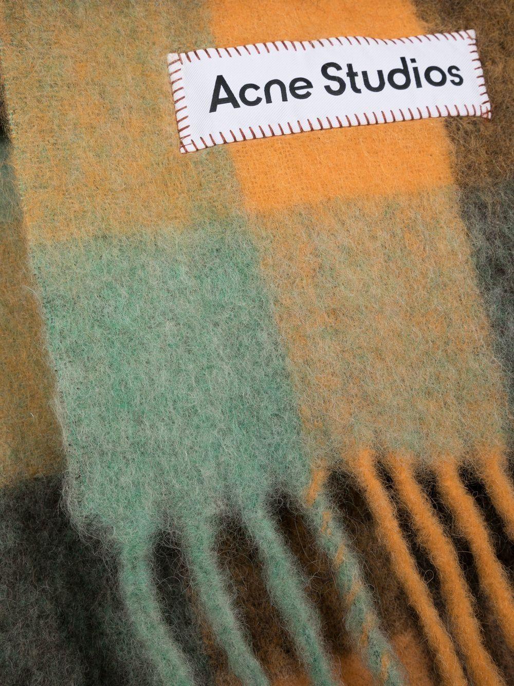 checked mohair-blend scarf Product Image