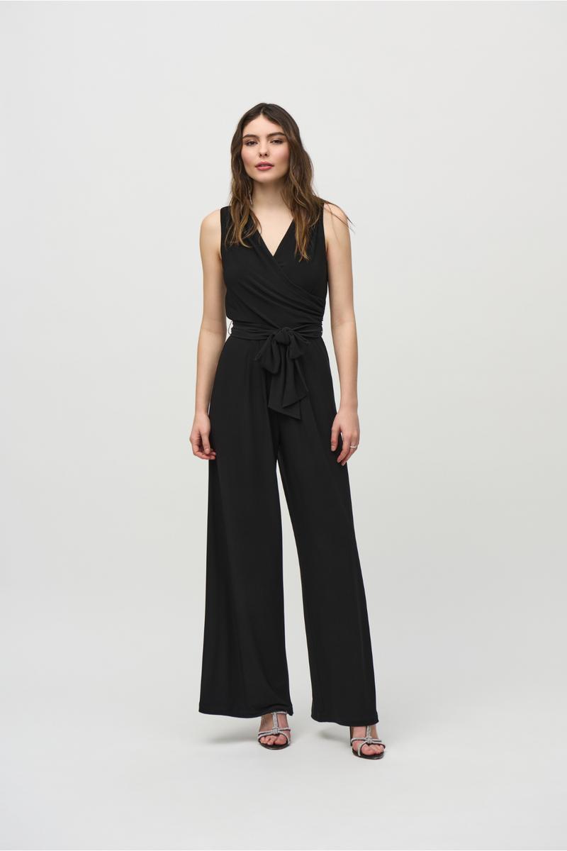 Silky Knit Sleeveless Wide-Leg Jumpsuit Product Image