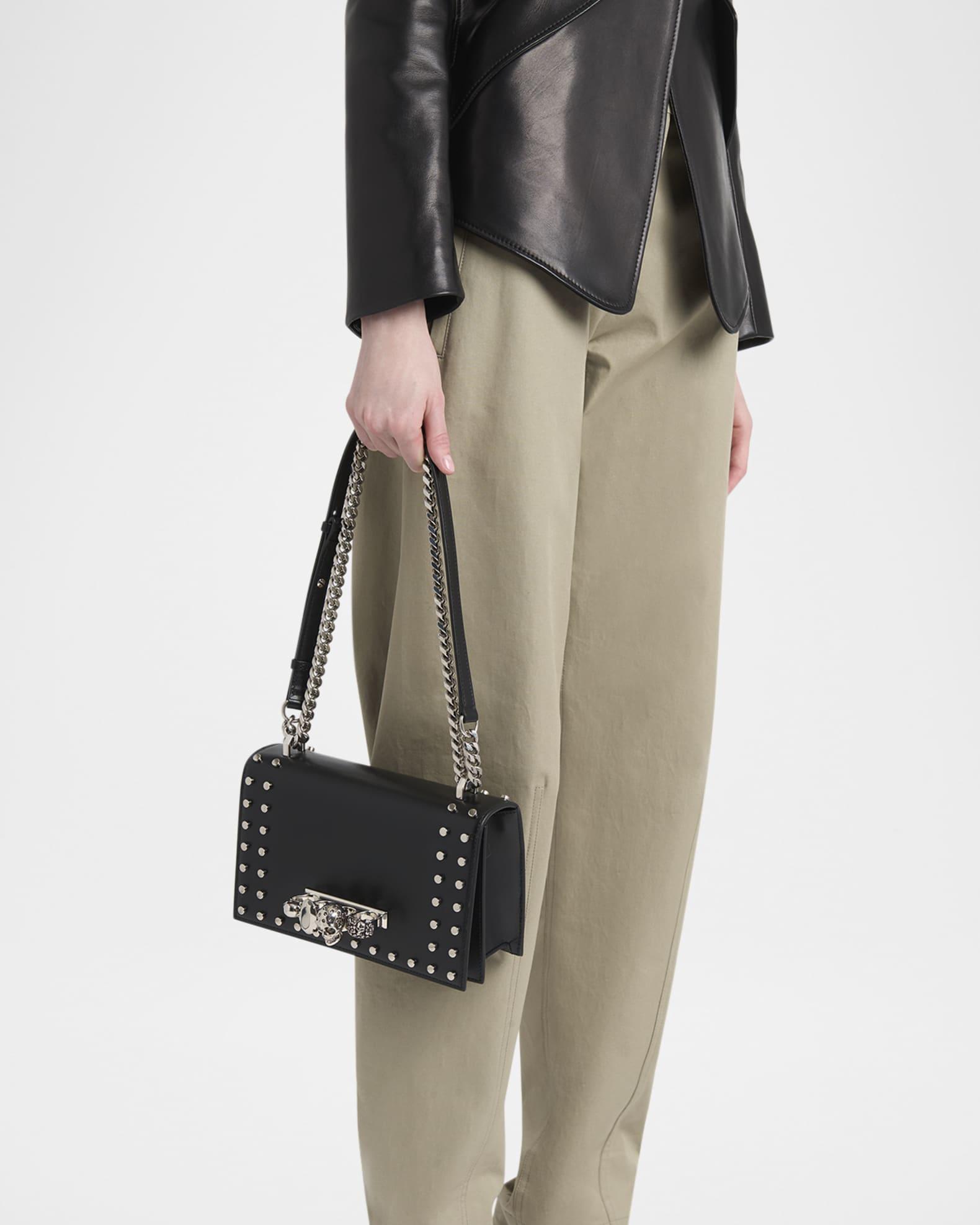 Jeweled Calfskin Leather Satchel Bag Product Image