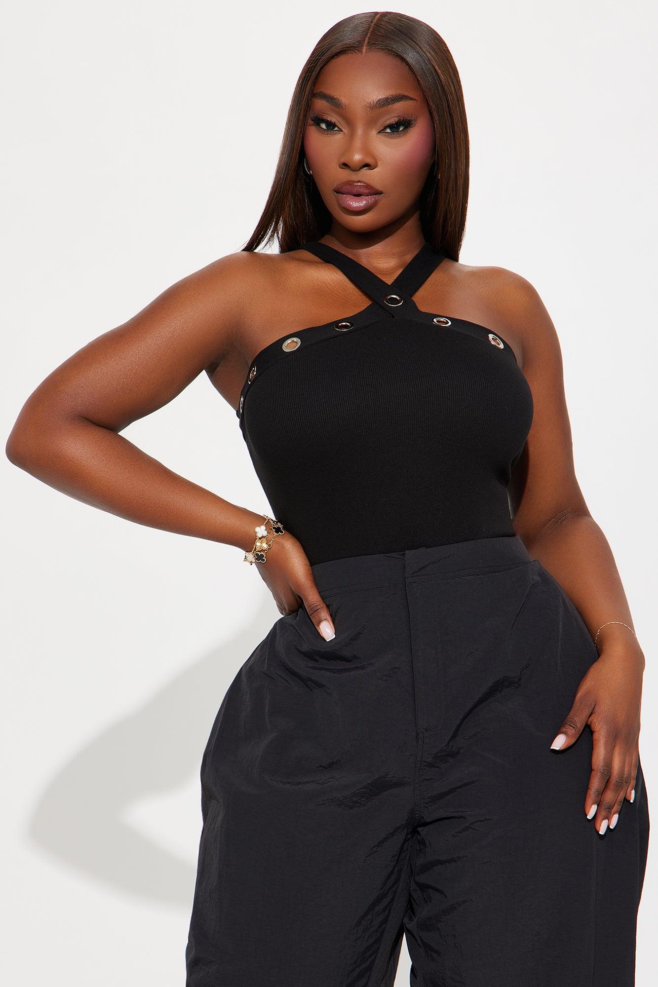 Resist Me Grommet Y-Neck Bodysuit - Black Female Product Image