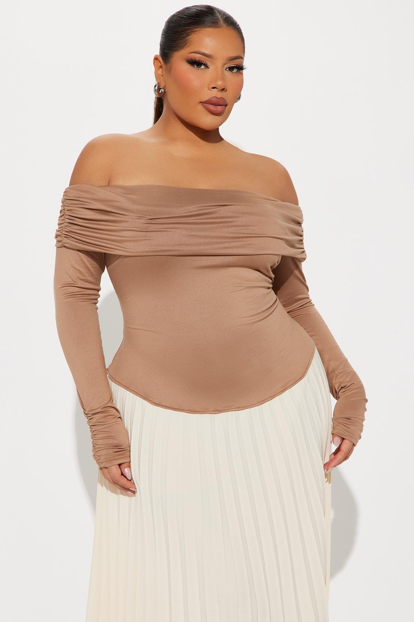 Claire Pleated Maxi Dress - Camel/combo Product Image