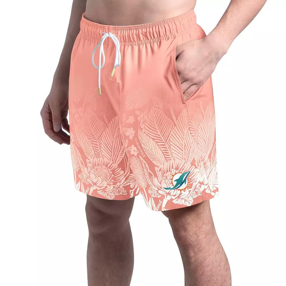 Men's Margaritaville  Coral Miami Dolphins Lagoon Fiesta Swim Shorts, Size: Medium, Pink O Product Image