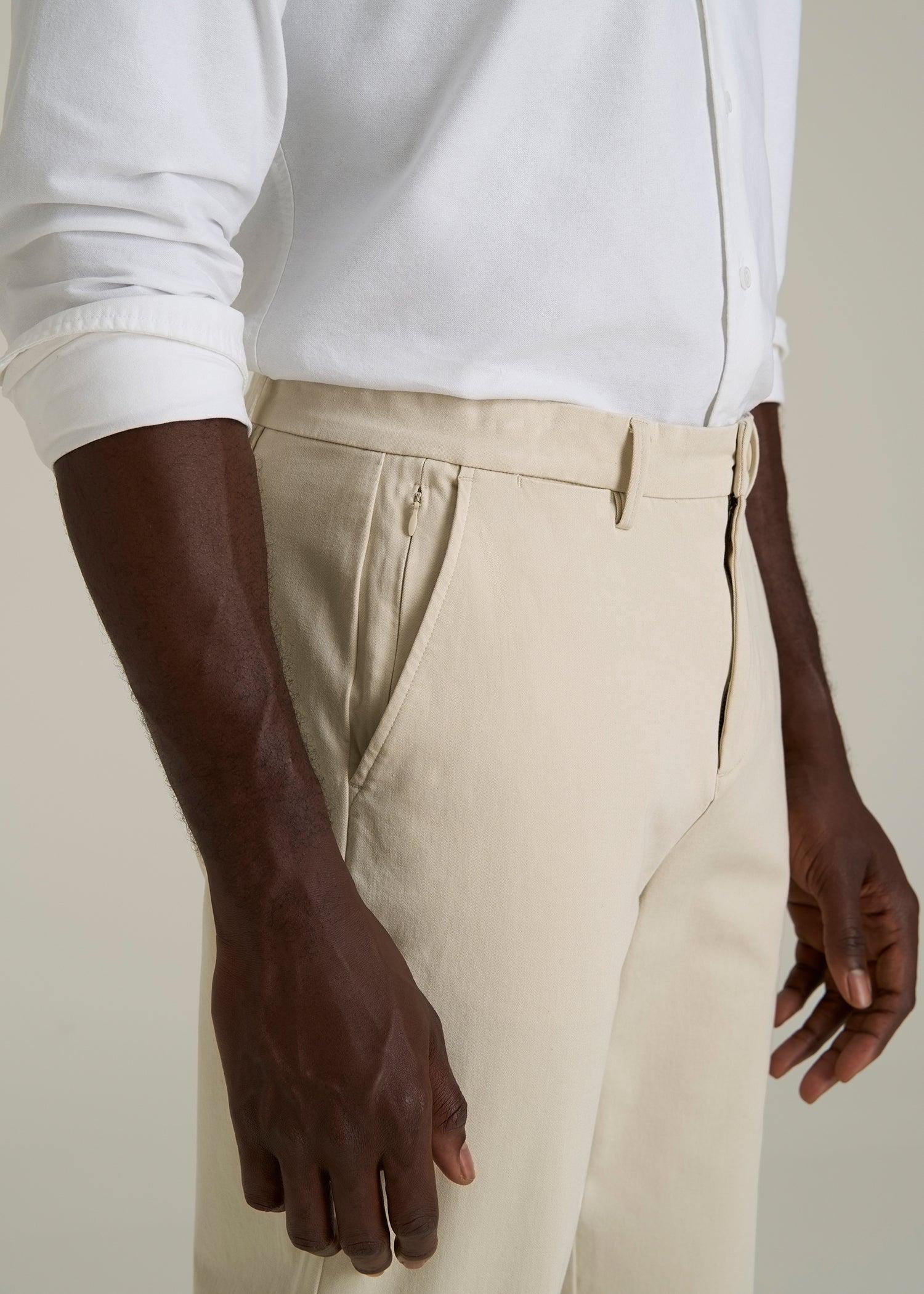 4 Way Stretch Commuter STRAIGHT Leg Chino Pants for Tall Men in Light Stone Male Product Image