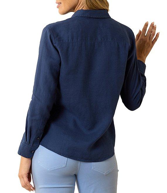 Tommy Bahama Coastalina Linen Point Collar Long Sleeve Button Front Top Product Image
