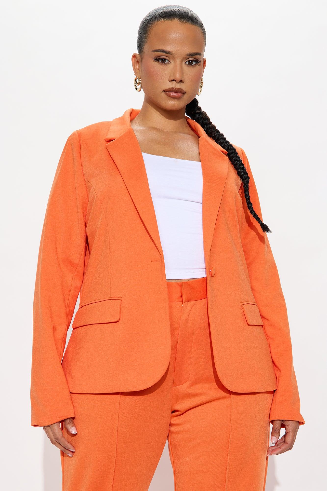 Business Per Usual Blazer Pant Set - Orange Female Product Image