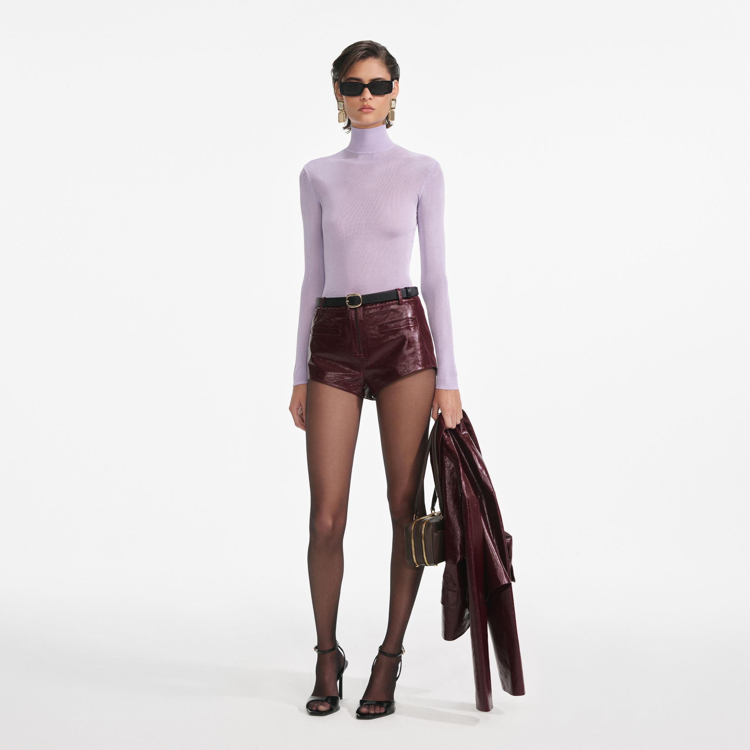 Lilac Viscose Knit Top Product Image