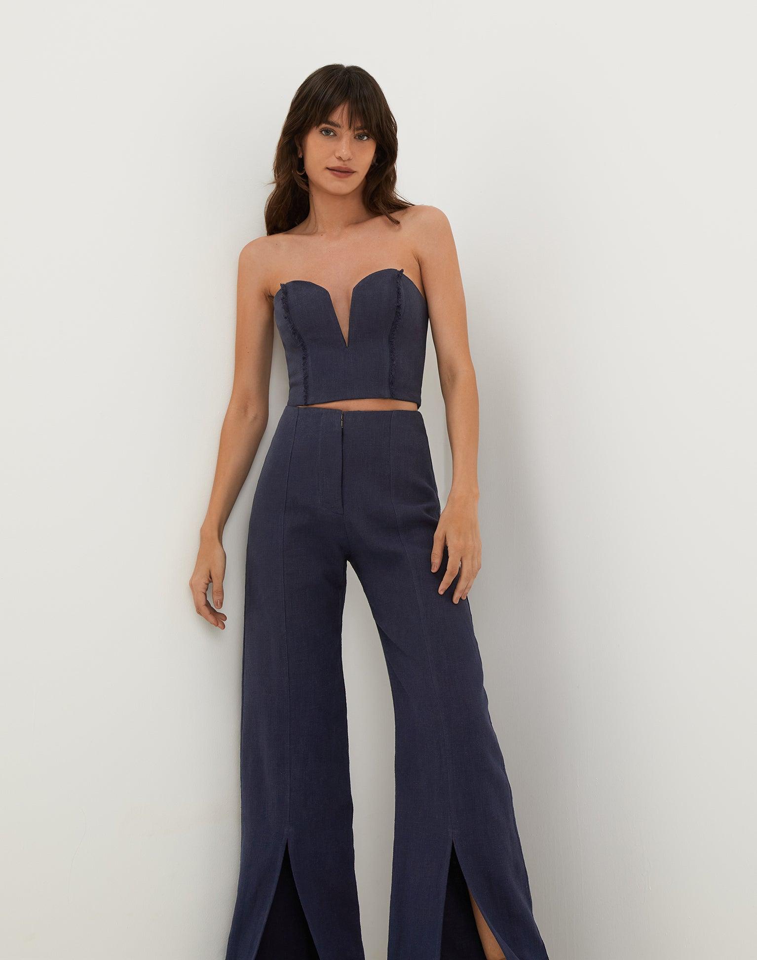 Louise Cropped Top - Sailboat Product Image