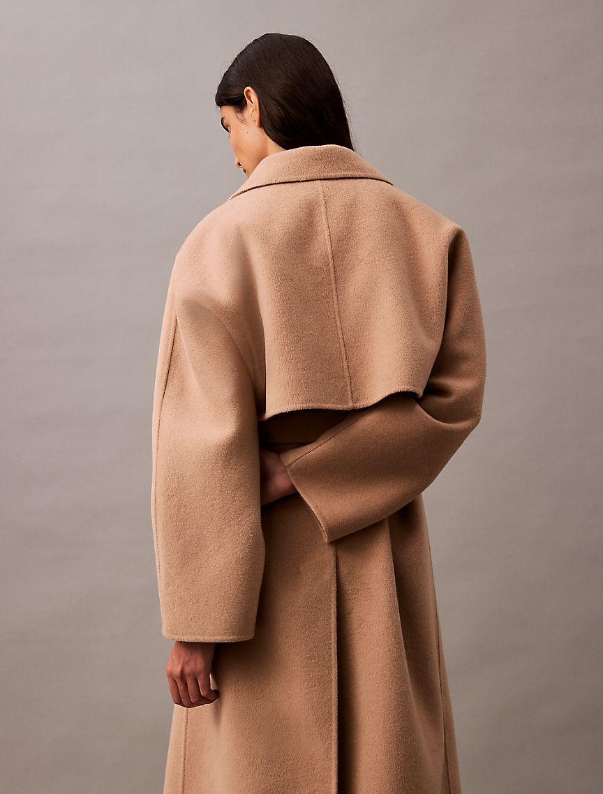 Double Faced Wool Blend Wrap Coat Product Image