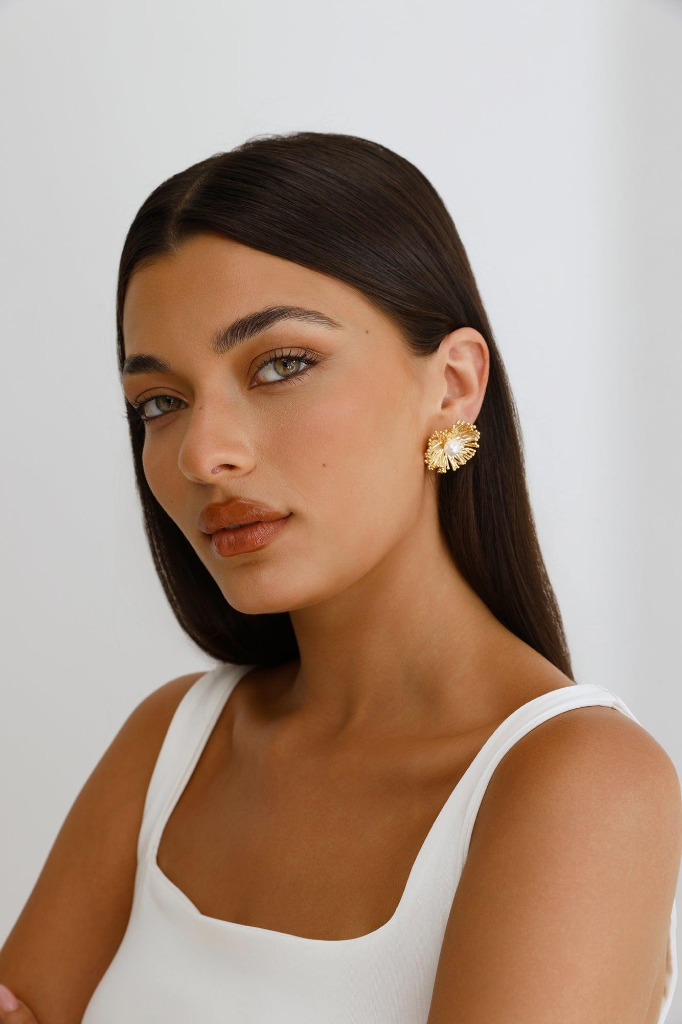 Fresh Jasmine Earrings Gold Product Image