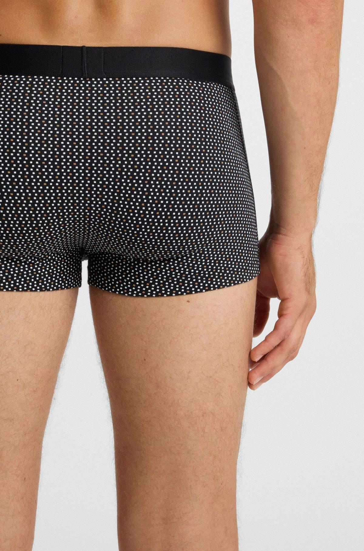 Three-pack of stretch-cotton trunks with logos Product Image