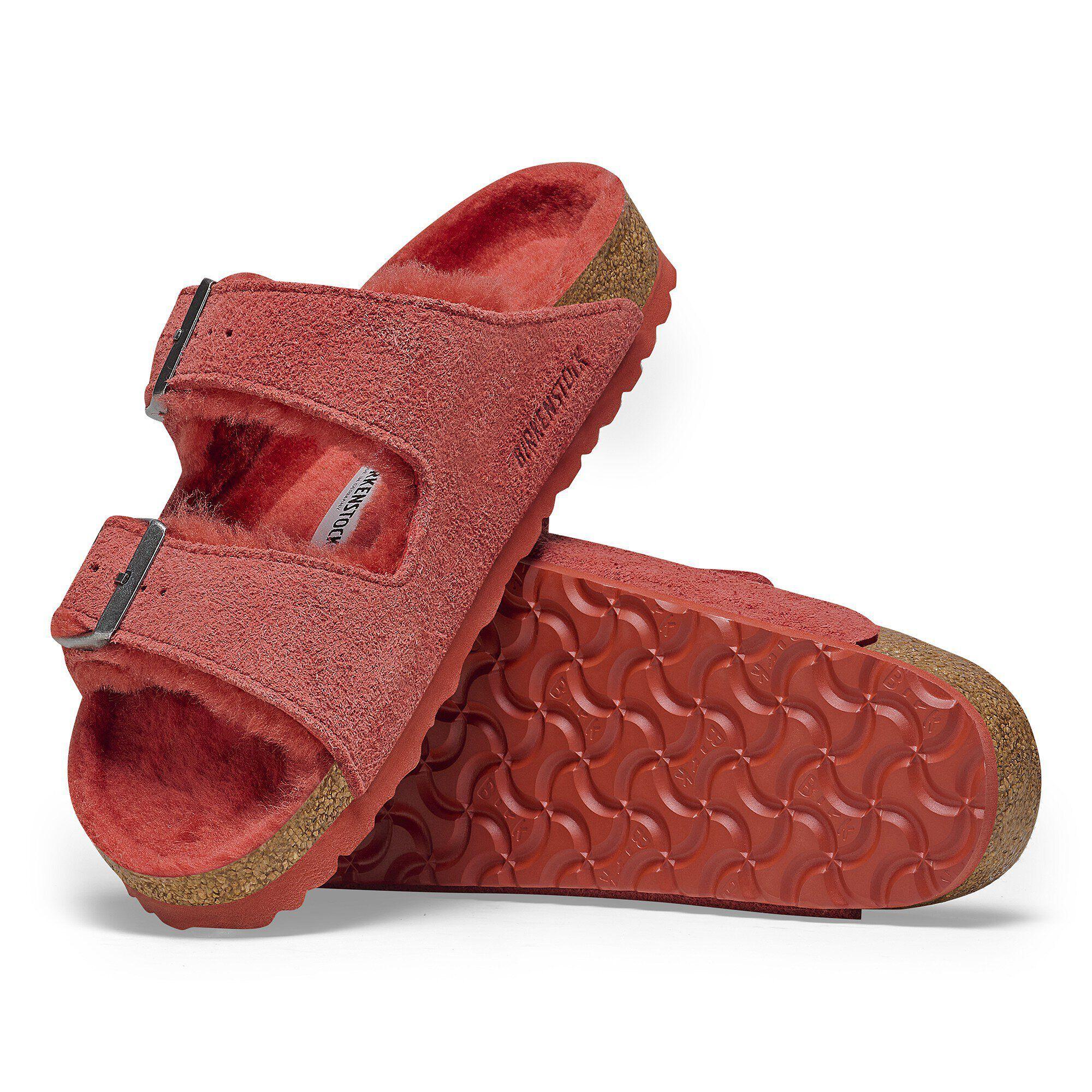 Arizona Shearling Suede Leather Sienna Red Product Image