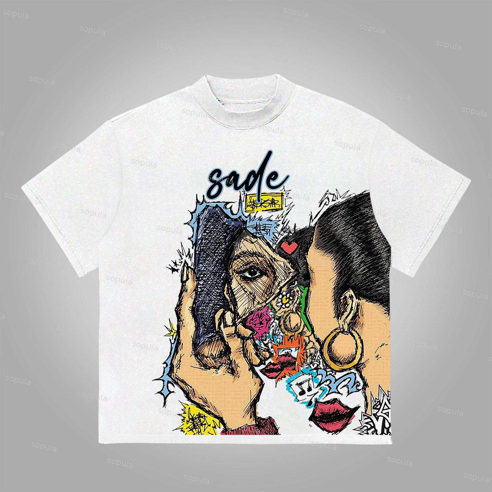 Sopula Vintage Sade Adu Graphic Print Cotton T-Shirt Product Image