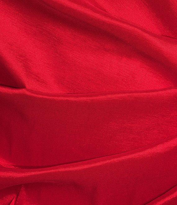 Marina Plus Size Off-The-Shoulder Short Sleeve Side Slit Taffeta Gown Product Image