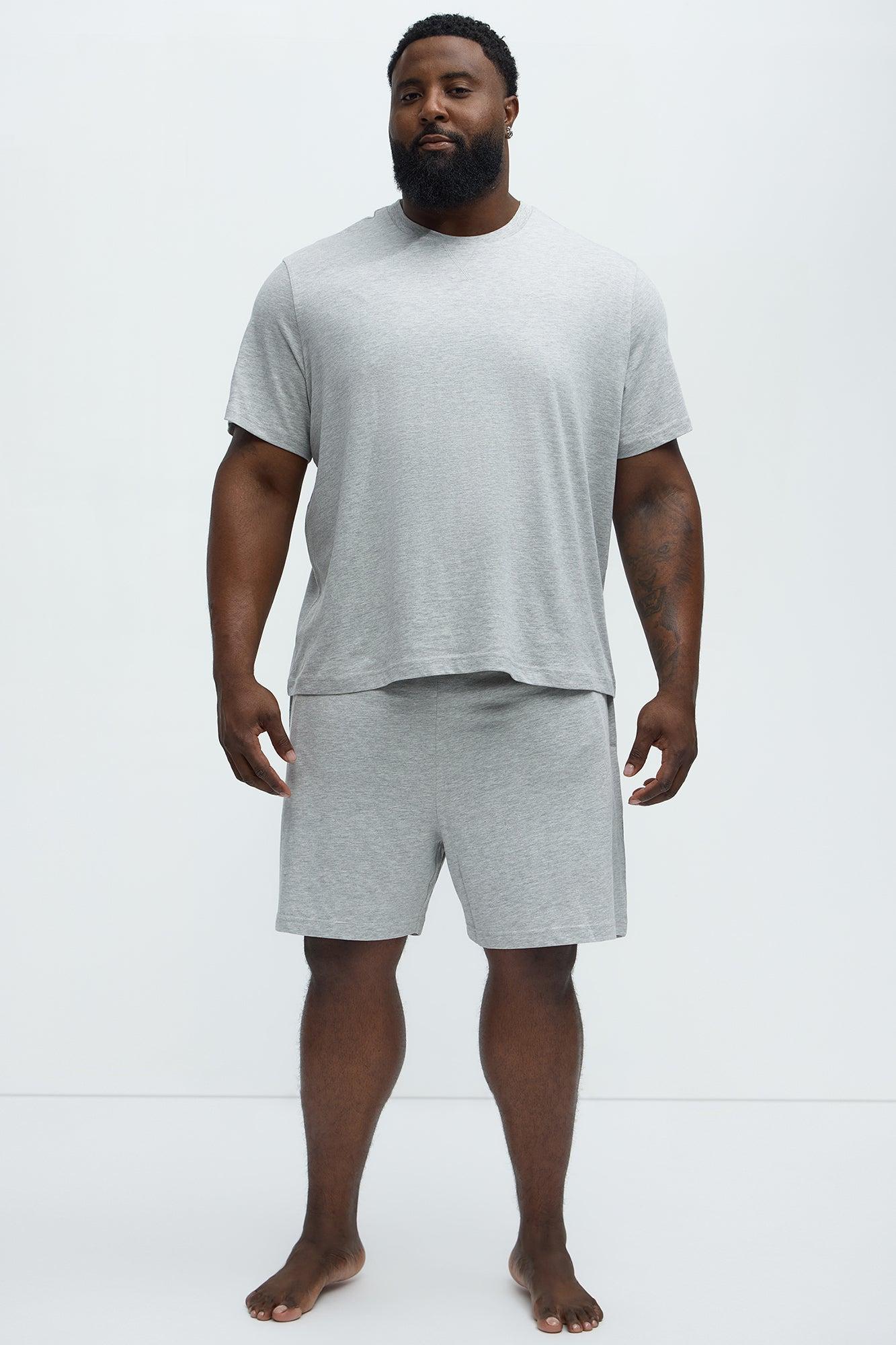 Essential Cotton Lounge Short Sleeve Tee - Heather Grey Product Image