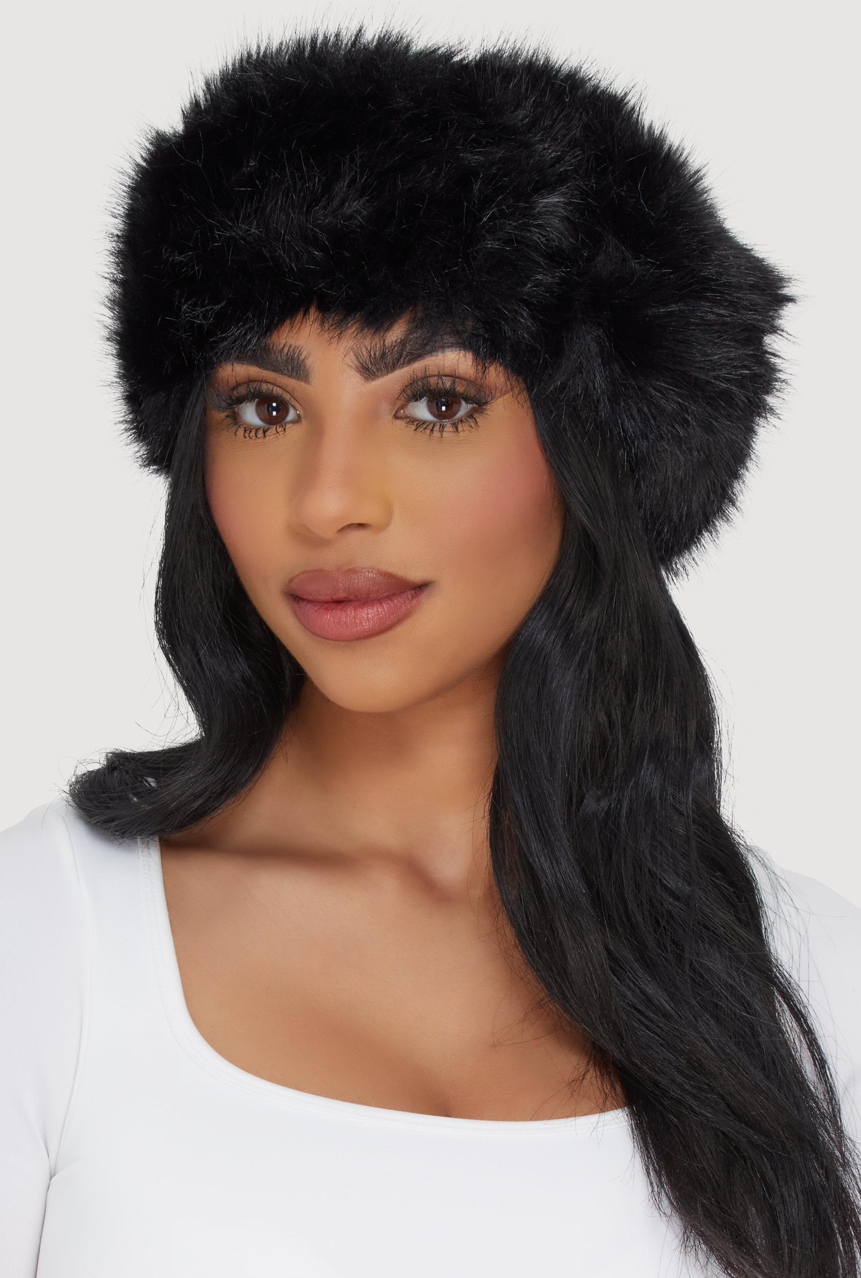 Solid Faux Fur Headband Female Product Image