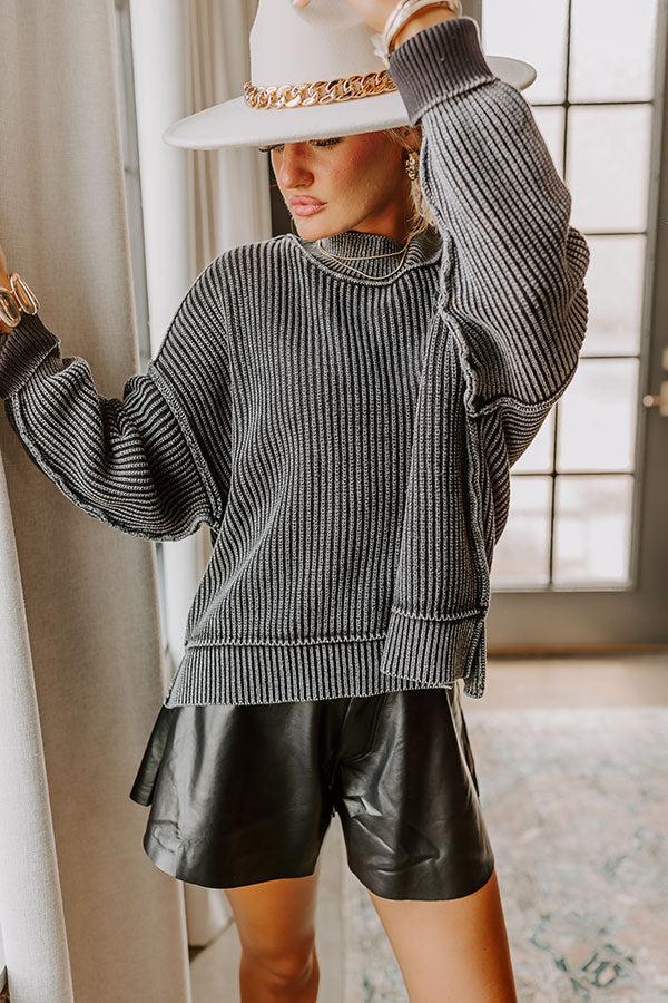 Vermont Bound Vintage Wash Oversized Sweater in Black Product Image