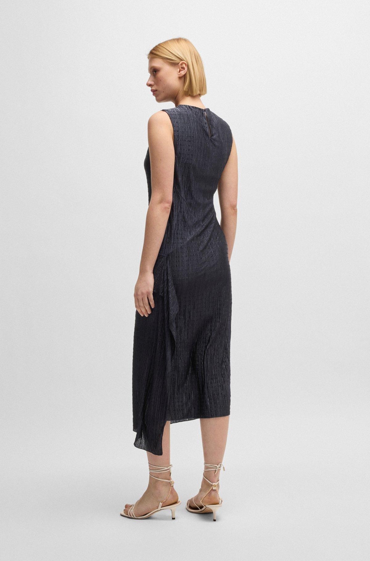 BOSS - Plissé dress with layered effect - Dark Blue Product Image