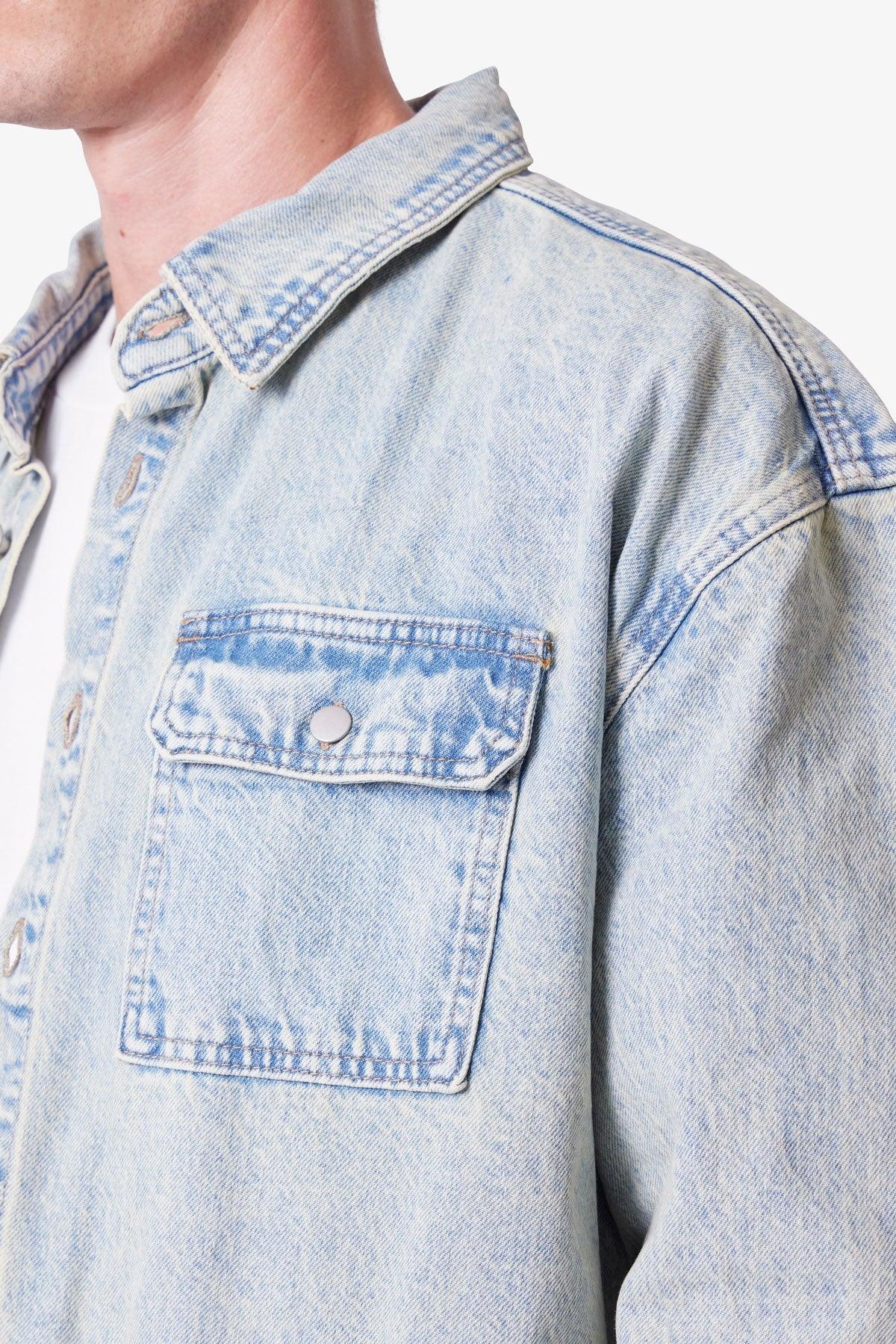 Denim Shirt Jacket - Light Blue Product Image