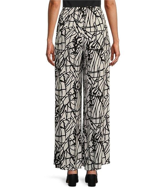 Bryn Walker Osca Netta Print Rayon Crepe Elastic Waist Wide Leg Pants Product Image
