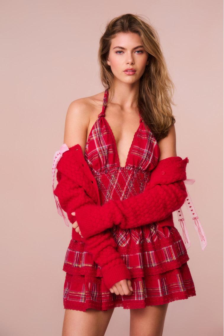Deanna Tartan Halter Dress Product Image