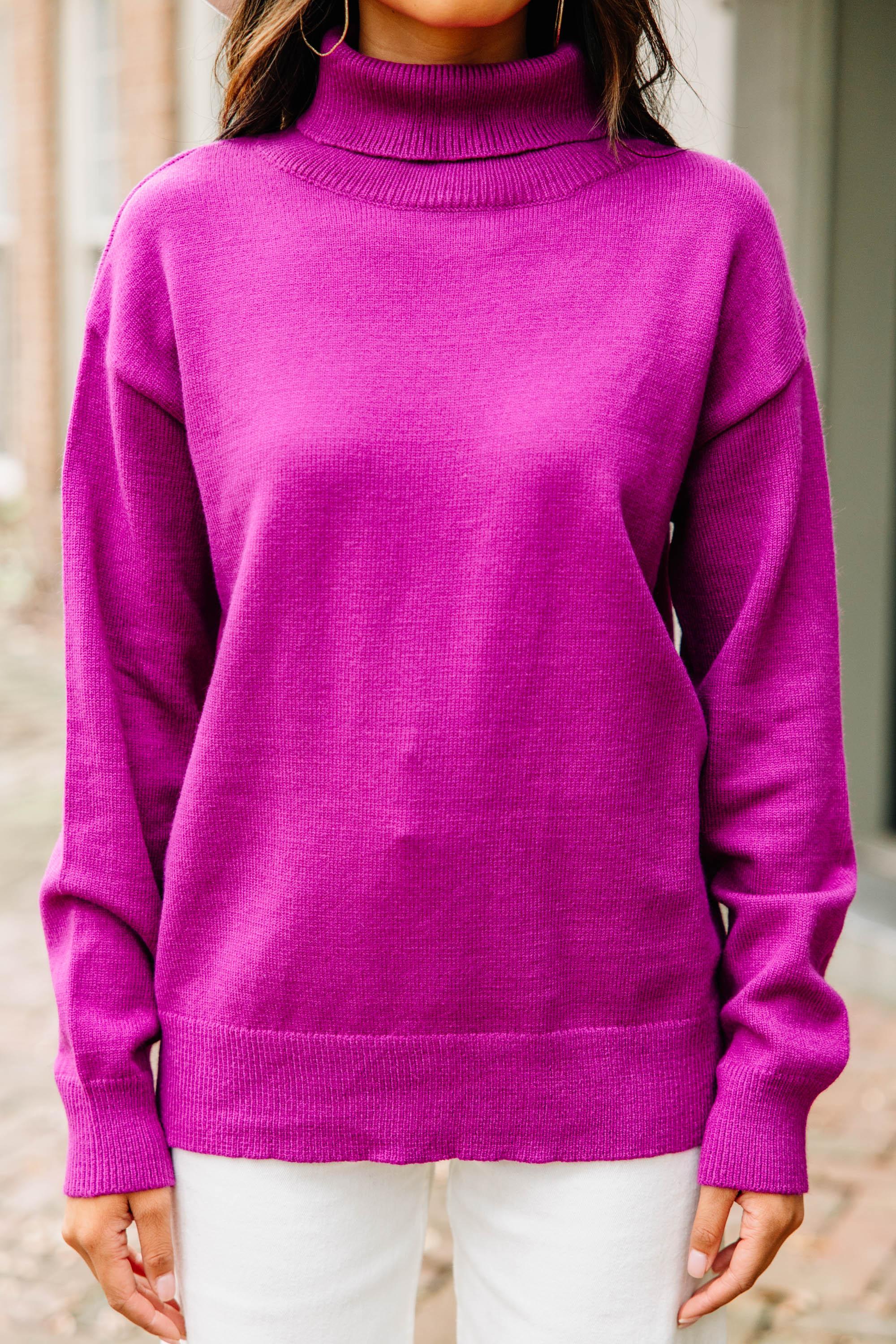 Feeling Your Best Orchid Purple Turtleneck Sweater Female Product Image