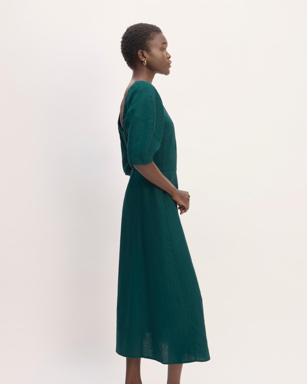 Womens Linen Short-Sleeve Scoop Midi Dress by Everlane Product Image