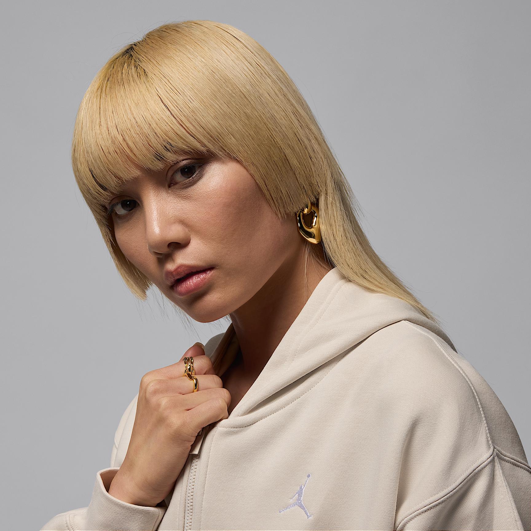 Womens Jordan Brooklyn Fleece Cropped Full-Zip Hoodie | IH3351-104 Product Image