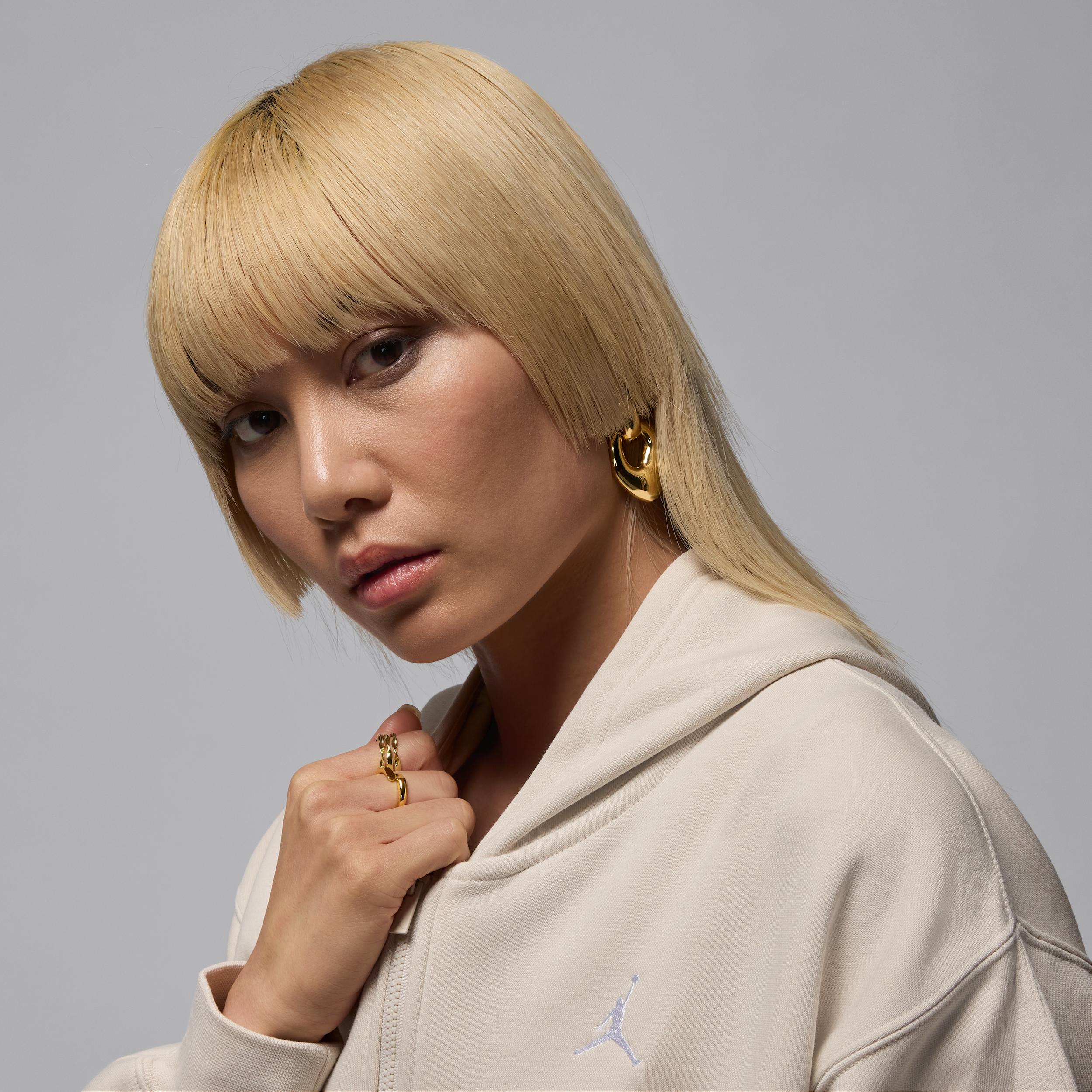 Womens Jordan Brooklyn Fleece Cropped Full-Zip Hoodie | IH3351-104 Product Image