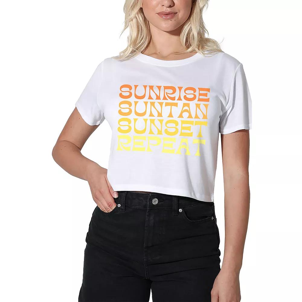 Women's Suburban Riot Sunrise Suntan Sunset Repeat Crop Tee, Girl's,  Product Image