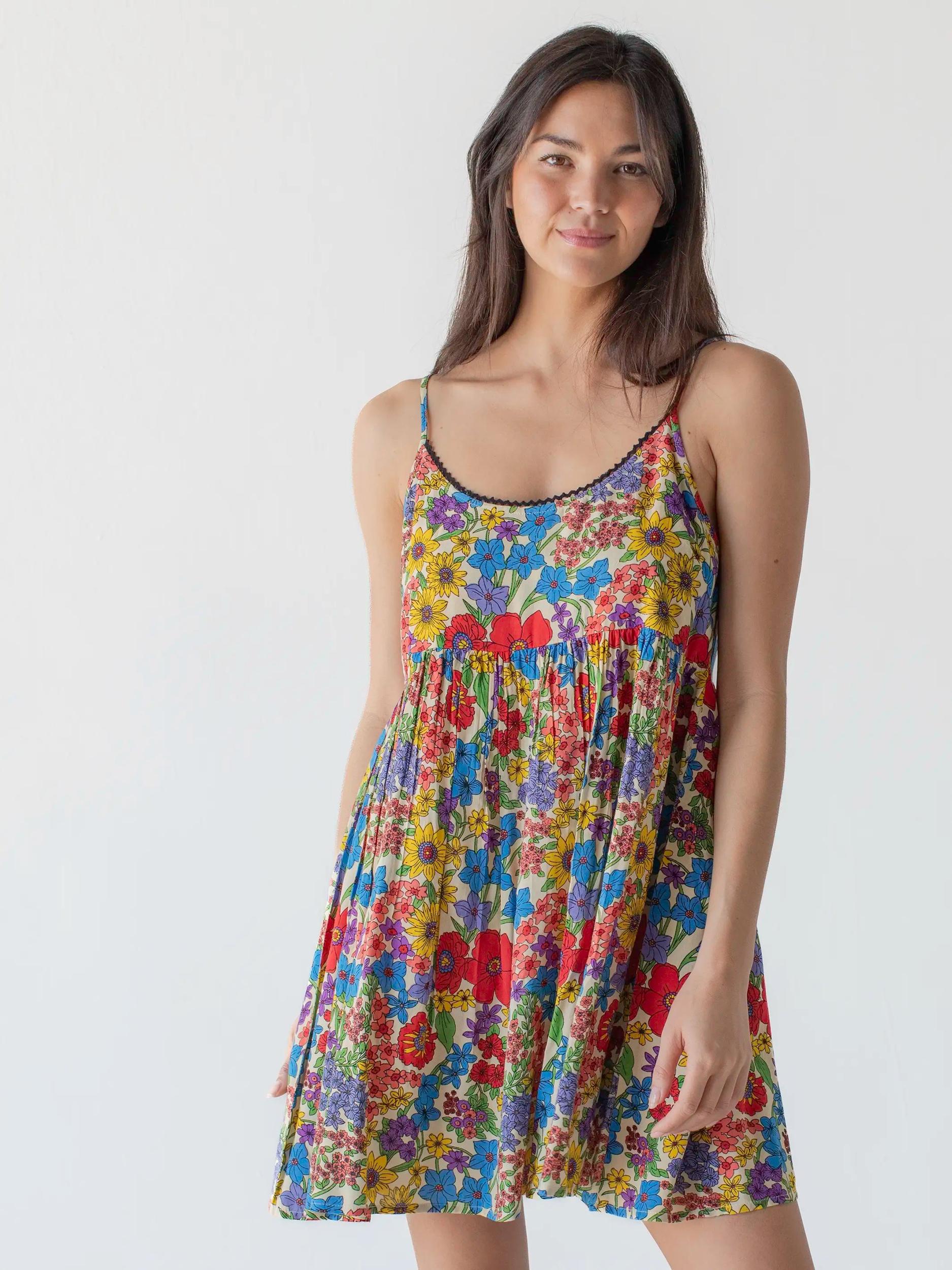 Gigi Mini Dress - Multicolored Calico Floral Product Image
