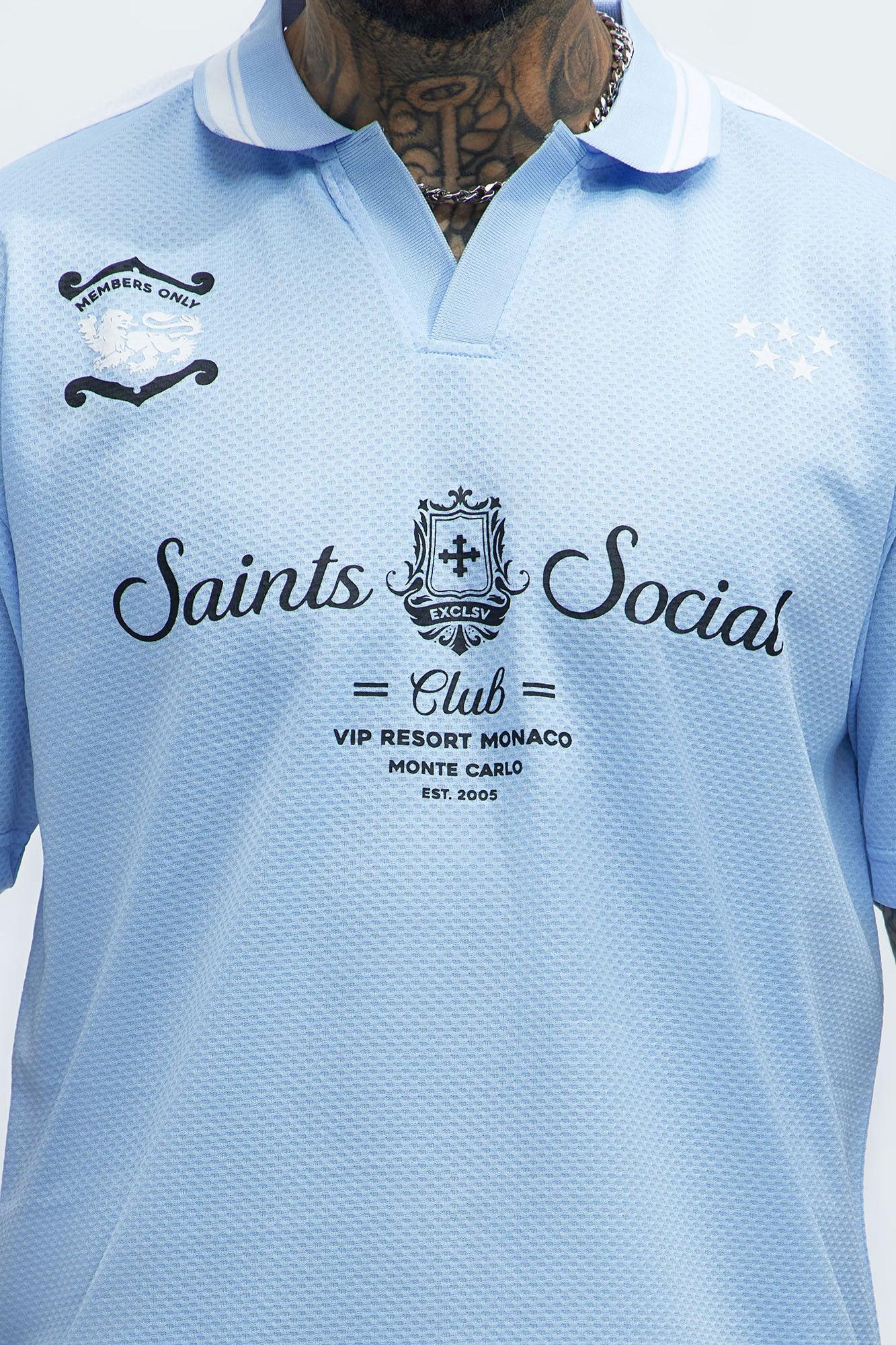 Saints Social Johnny Collar Soccer Jersey - Blue Product Image