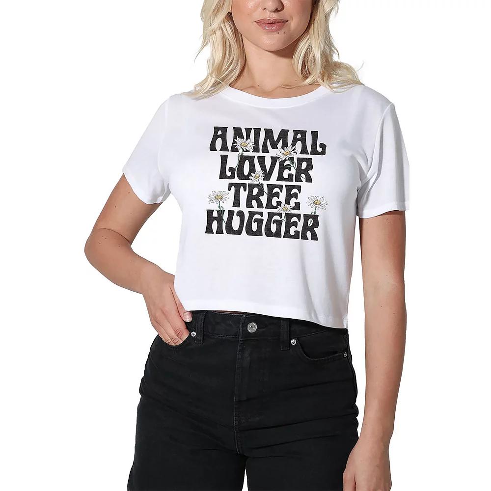 Women's Suburban Riot Animal Lover Tree Hugger Graphic Crop Top, Girl's,  Product Image