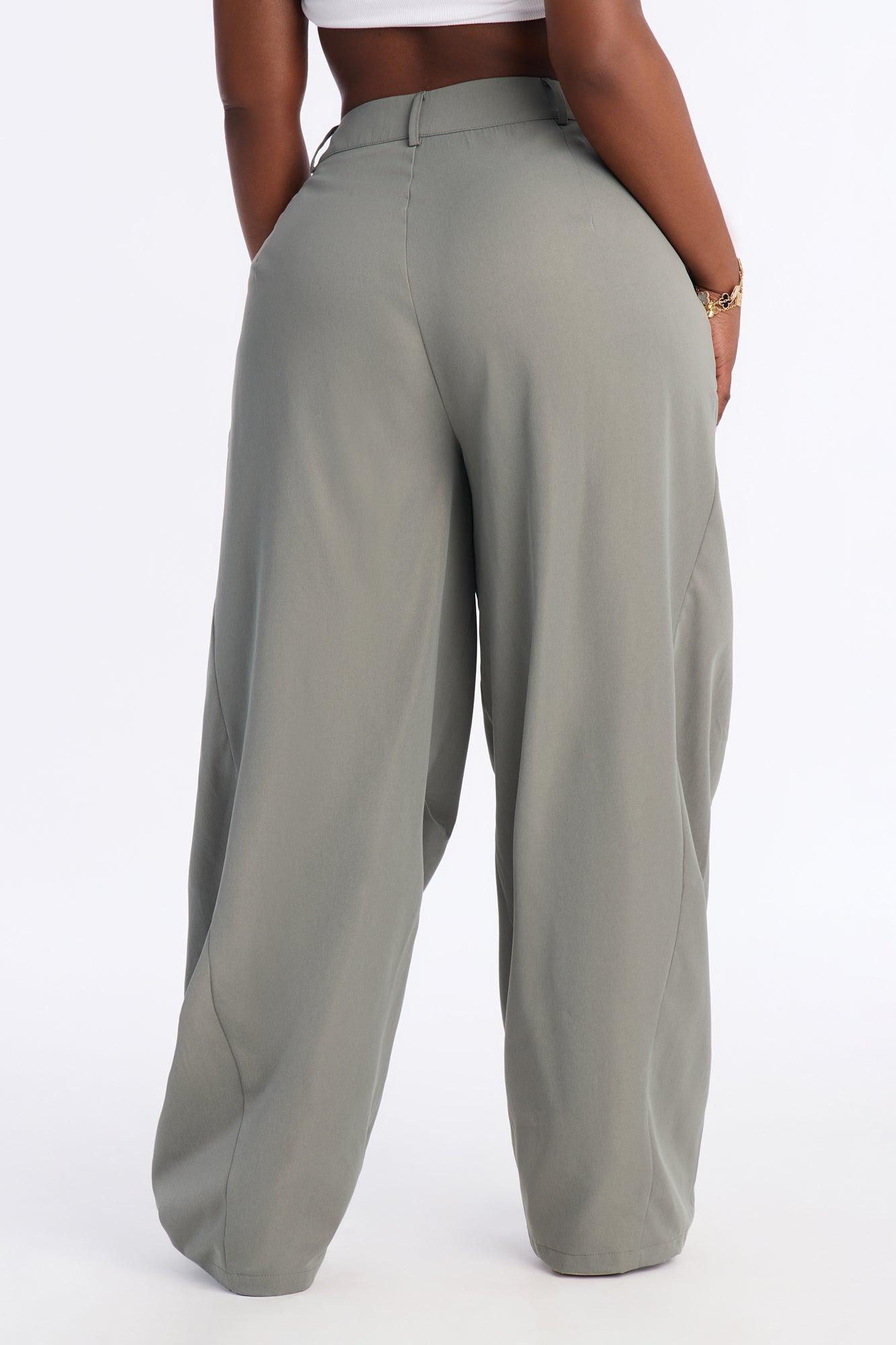 Reese Mid Rise Barrel Leg Pant 31″ - Sage Female Product Image