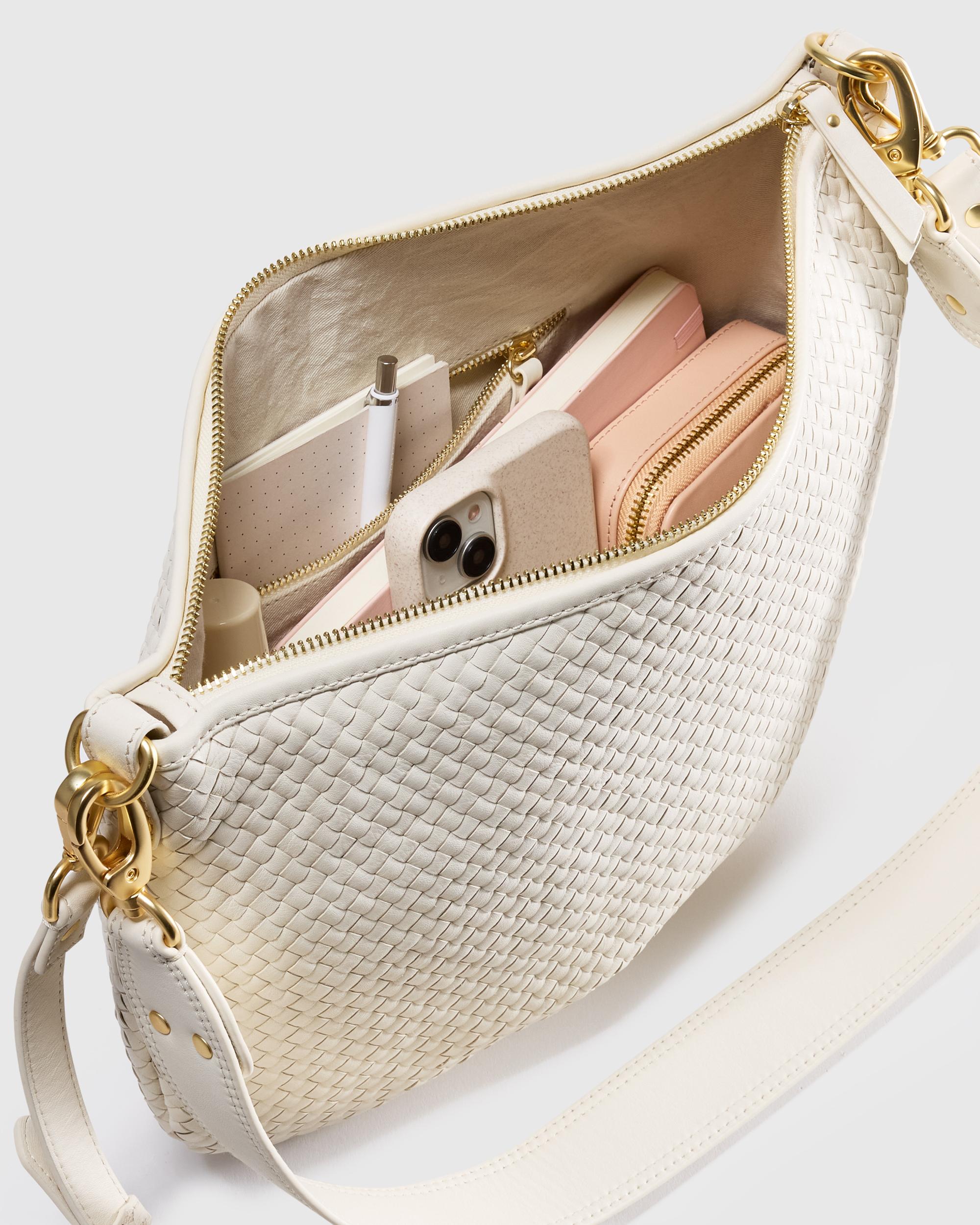 Quince | Women's Italian Leather Convertible Crescent Handwoven Shoulder Bag Product Image