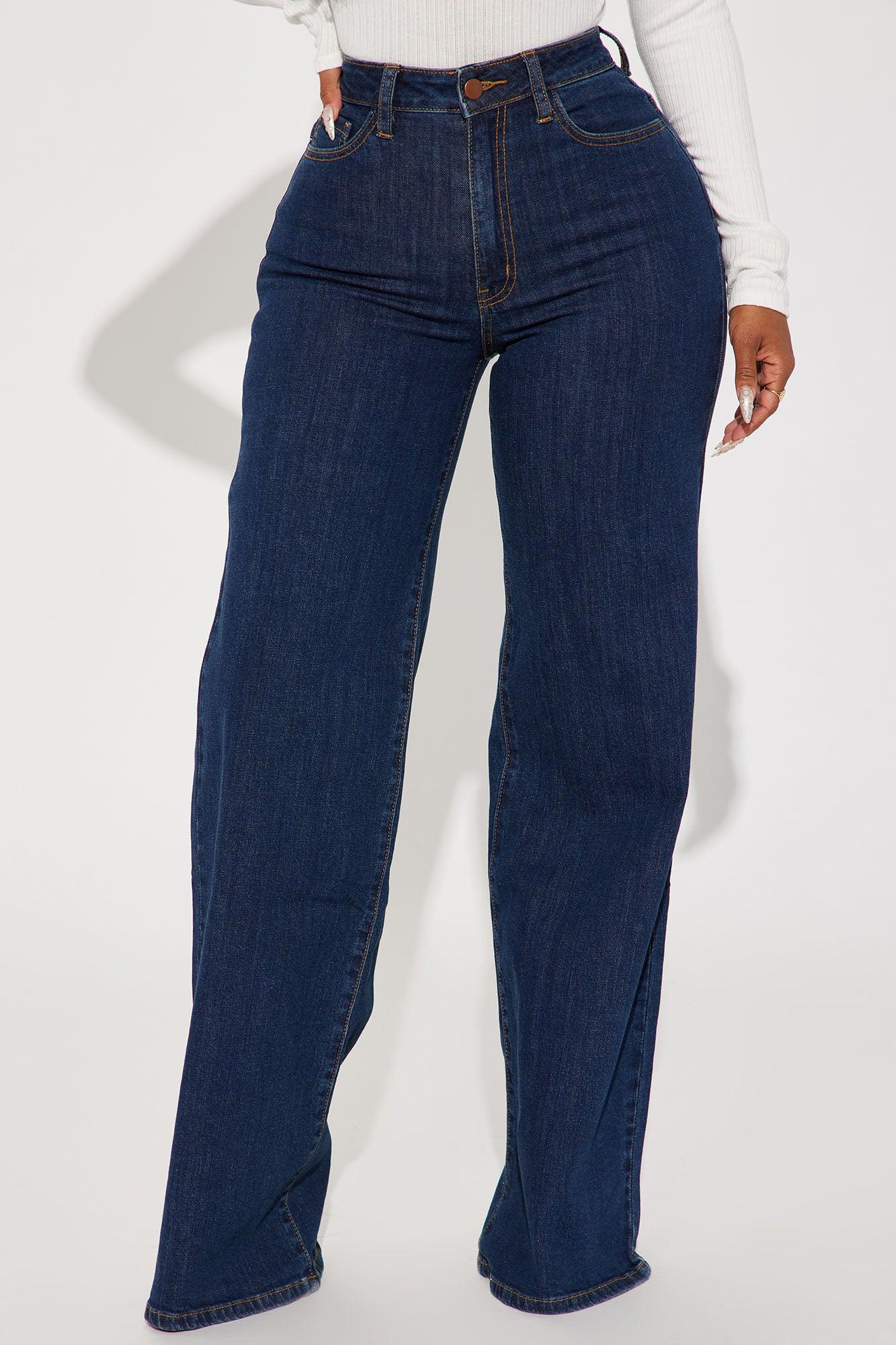 Chasing Thrills Stretch Wide Leg Jeans - Dark Wash Product Image