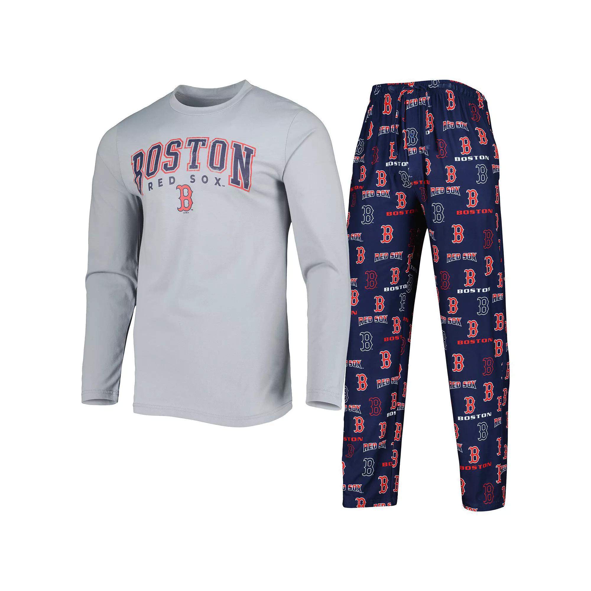 Men's Concepts Sport Navy/Gray Boston Red Sox Breakthrough Long Sleeve Top & Pants Set,  Product Image