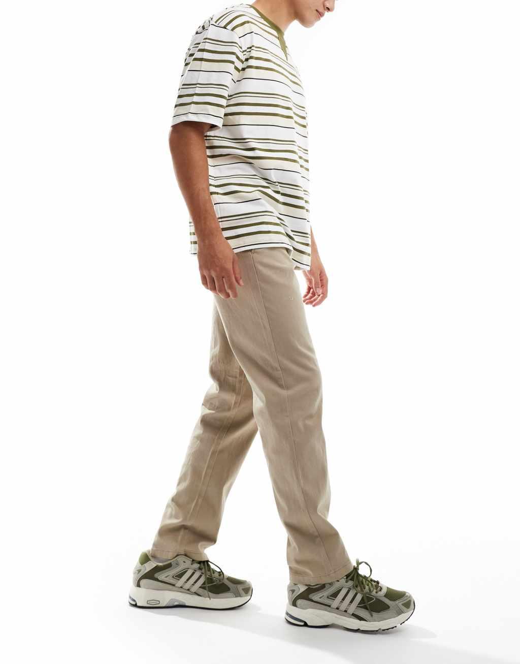 Only & Sons straight fit chinos in beige Product Image