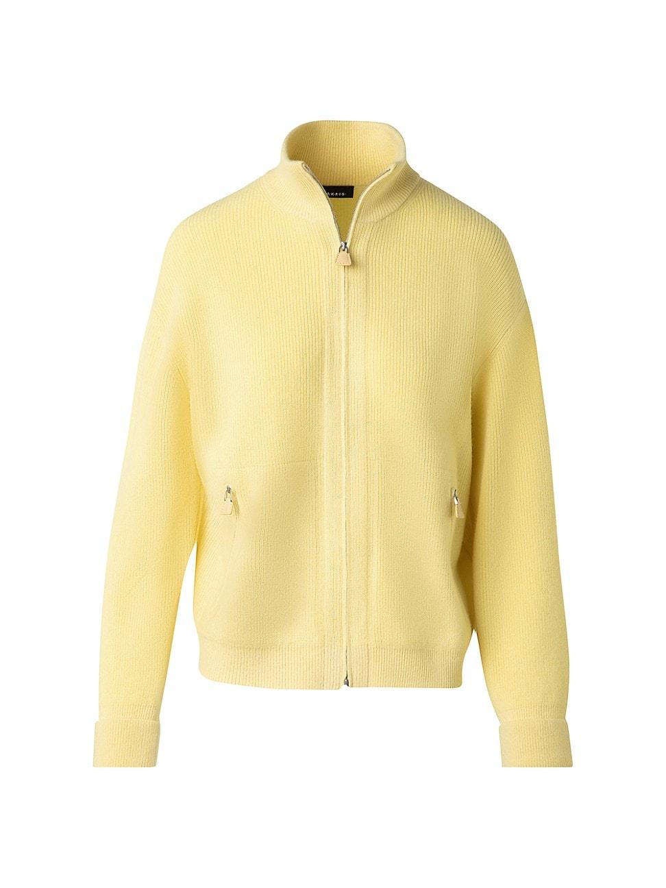 Womens Rib-Knit Cashmere Cardigan Product Image