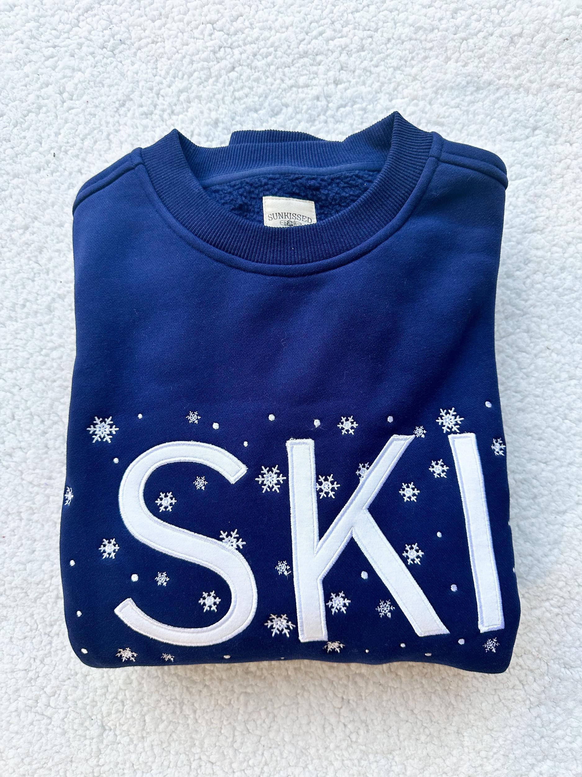 Ski Snowflake Embroider Sweatshirt Product Image
