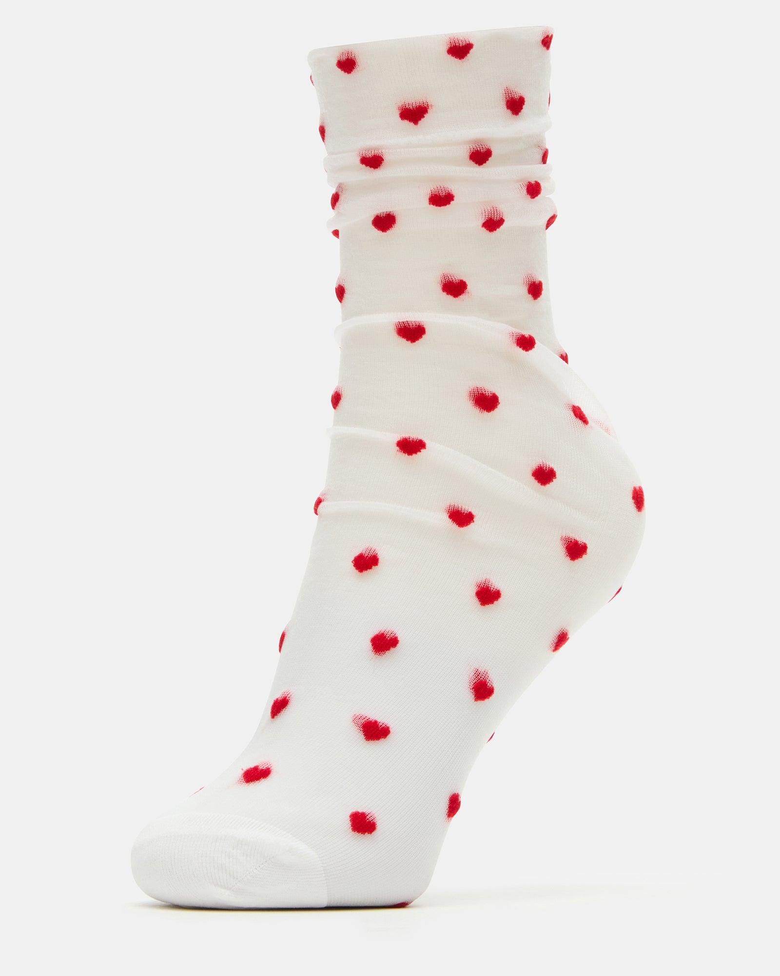 2 PACK HEART SOCKS SHEER WHITE Female Product Image