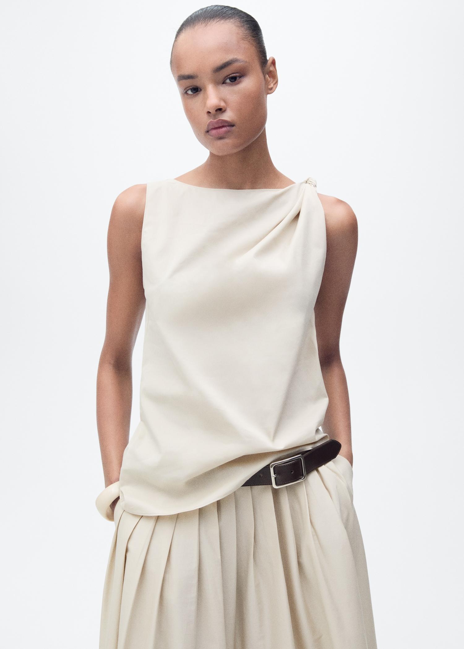 Flared skirt with pleated detail - Women | MANGO USA Product Image