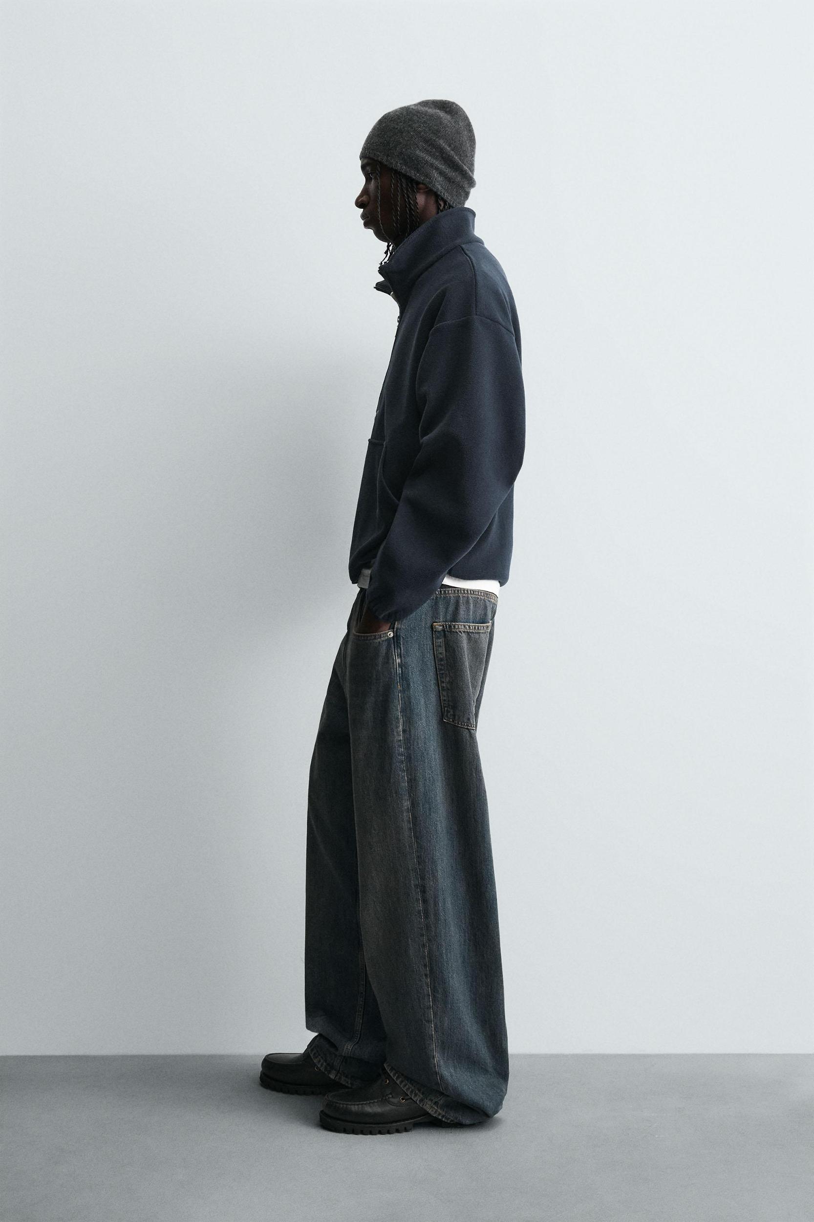 EMBROIDERED FLEECE POUCH POCKET JACKET Product Image