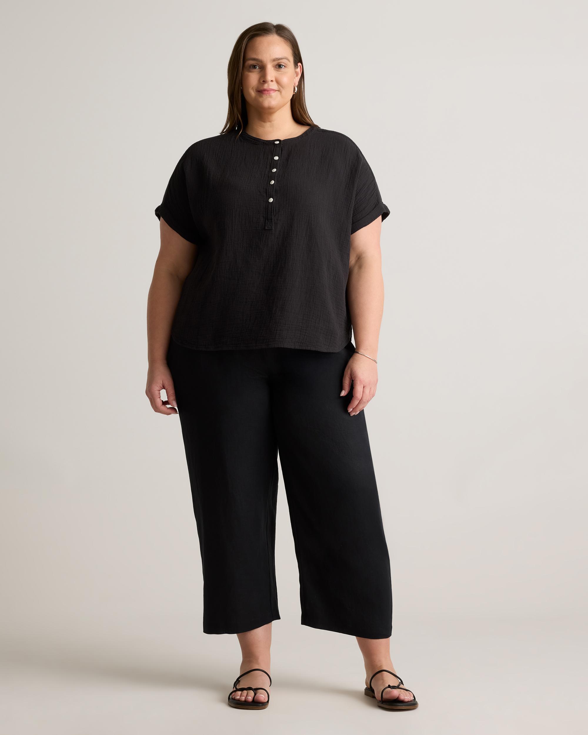 Quince | Women's Gauze Roll Sleeve Shirt Organic Cotton Product Image