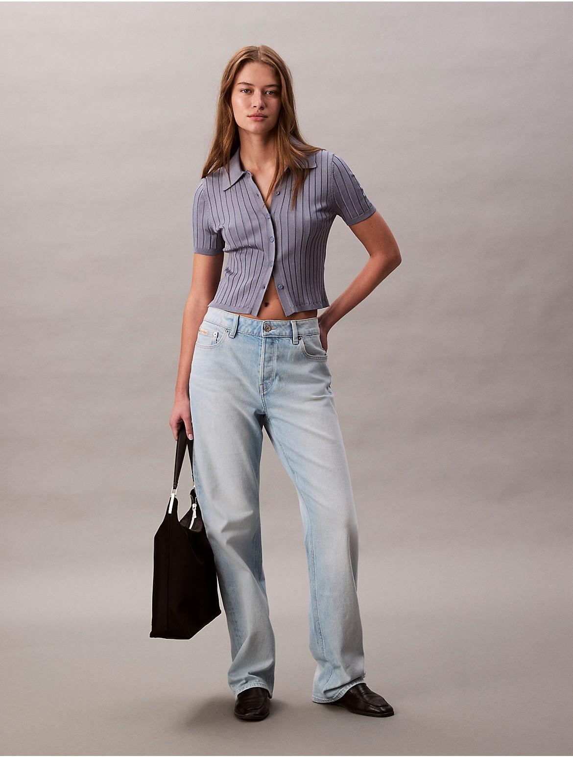 Calvin Klein Womens 90s Straight Jeans - Blue Product Image