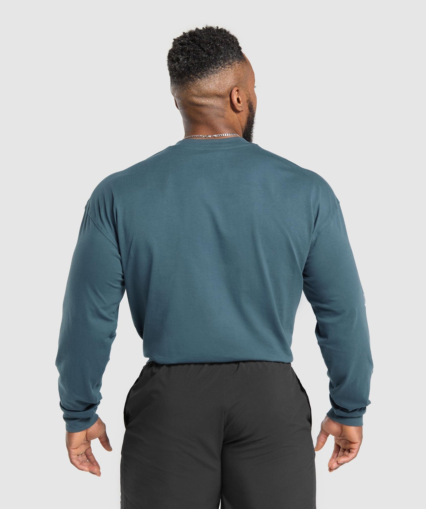 Gymshark Strength and Conditioning Long Sleeve T-Shirt - Cargo Blue Male Product Image