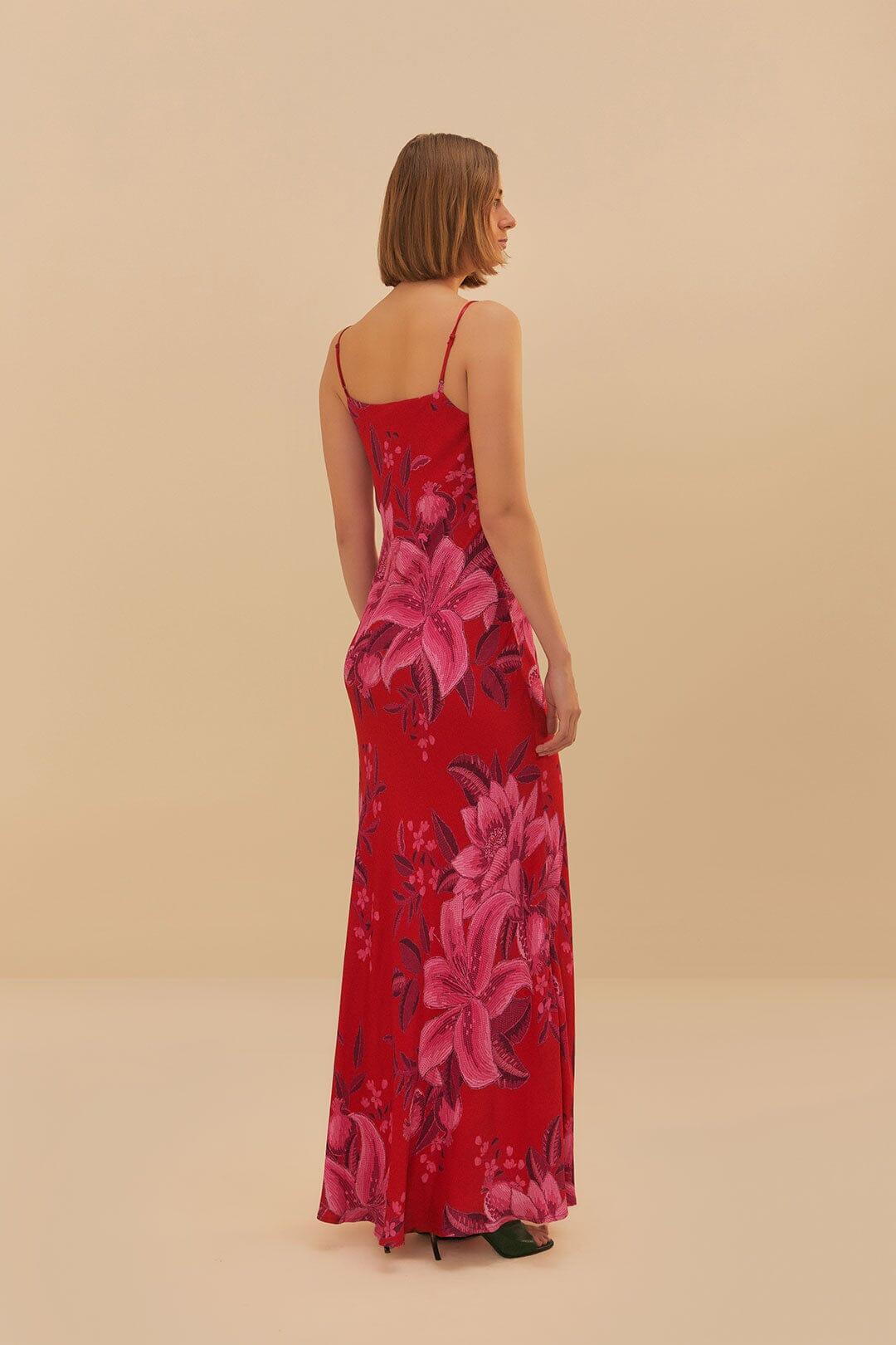 Red Summer Fruit Lenzing™ Ecovero™ Viscose Maxi Dress Product Image